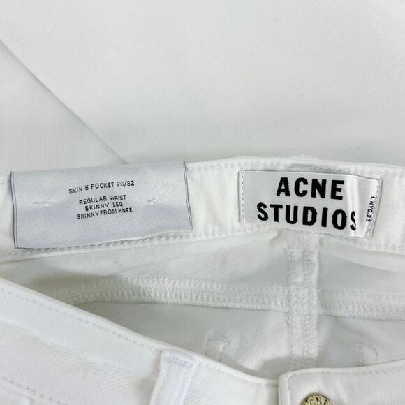 Acne Studios Skin 5 Pocket Jeans White Skinny Stretch Size 26 NWT - Picture 7 of 9
